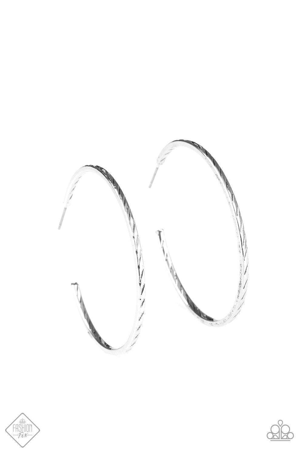 Rural Reserve Silver Hoop Earrings - Paparazzi Accessories-CarasShop.com - $5 Jewelry by Cara Jewels