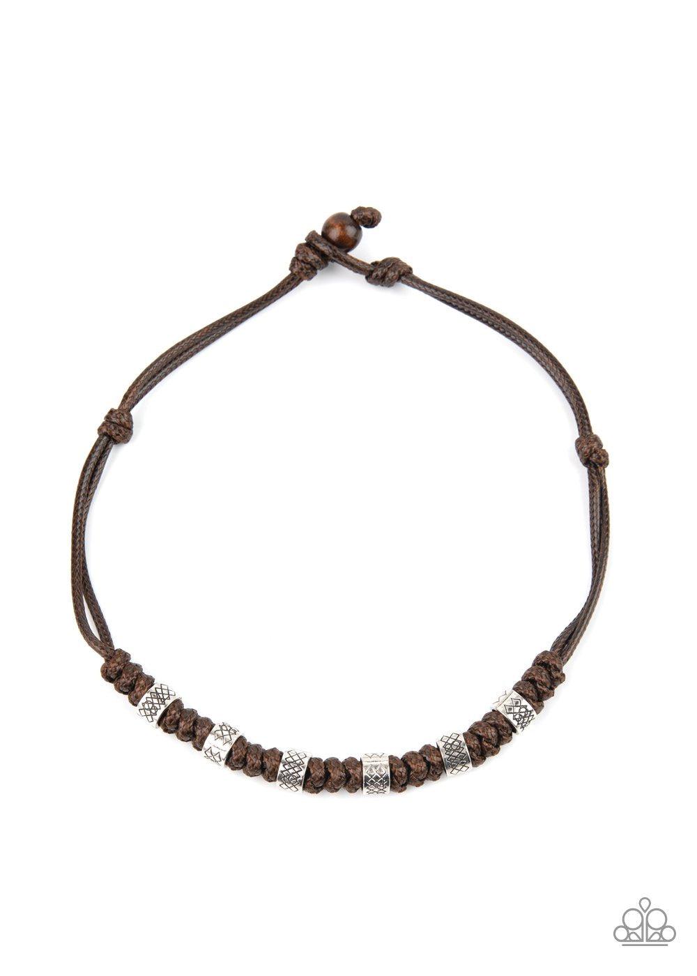 Rural Rumble Brown Men&#39;s Urban Necklace - Paparazzi Accessories- lightbox - CarasShop.com - $5 Jewelry by Cara Jewels
