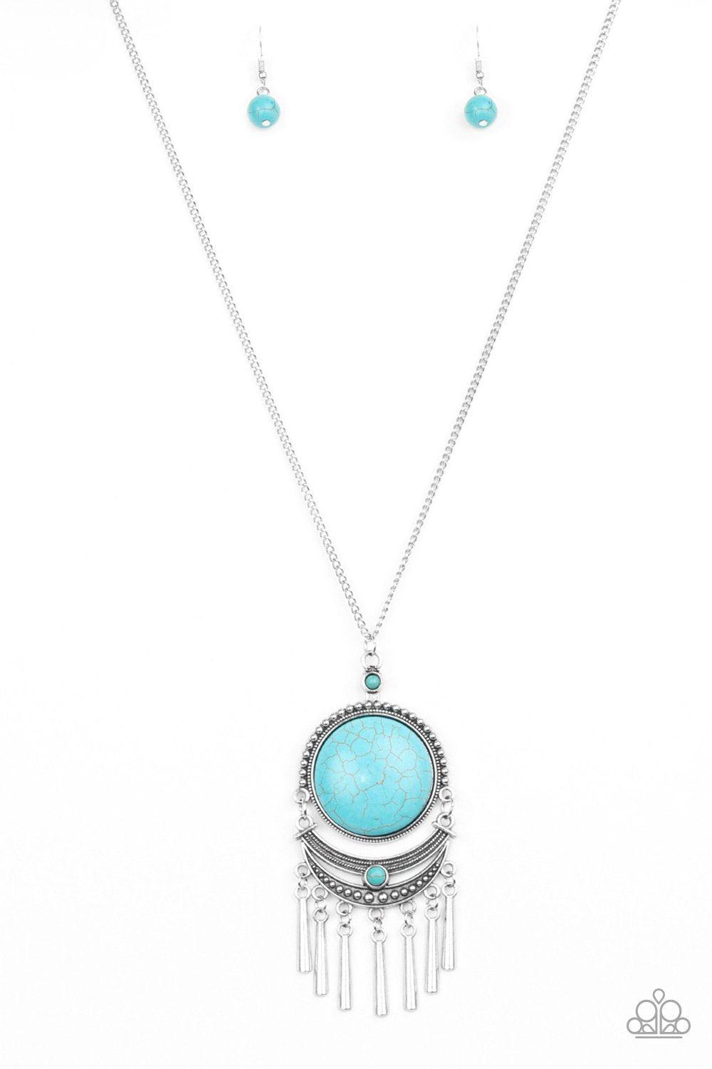 Rural Rustler Turquoise Blue Stone Necklace - Paparazzi Accessories- lightbox - CarasShop.com - $5 Jewelry by Cara Jewels