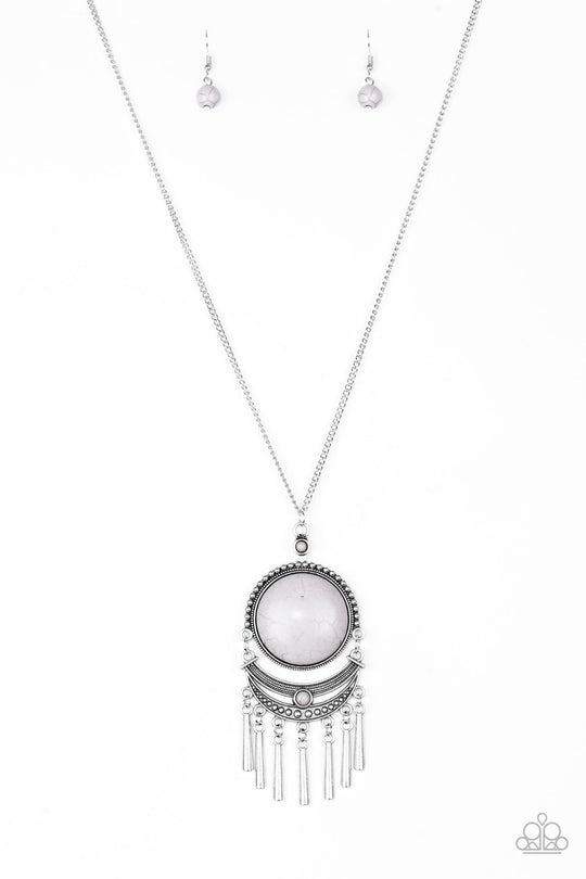 Rural Rustler White Stone Necklace - Paparazzi Accessories- lightbox - CarasShop.com - $5 Jewelry by Cara Jewels