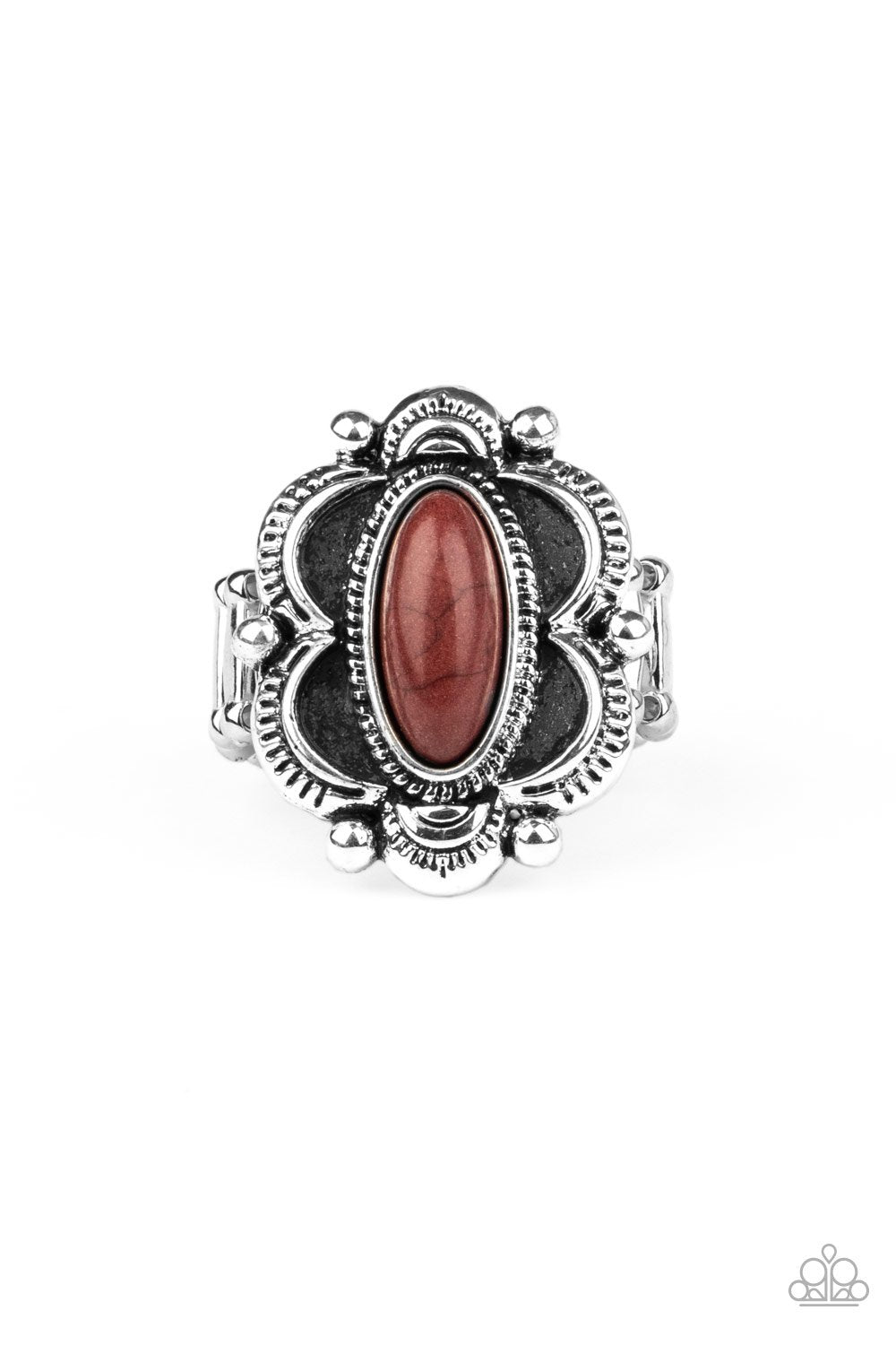 Sage Garden Brown Stone Ring - Paparazzi Accessories-CarasShop.com - $5 Jewelry by Cara Jewels