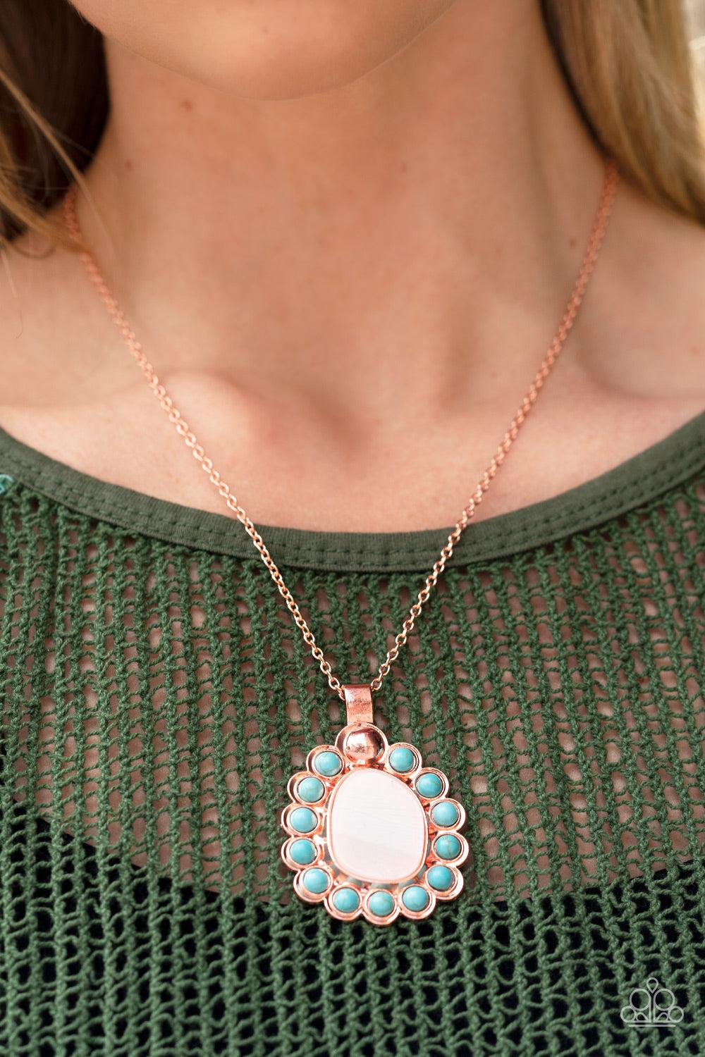 Sahara Sea Copper & White Shell Necklace - Paparazzi Accessories- lightbox - CarasShop.com - $5 Jewelry by Cara Jewels