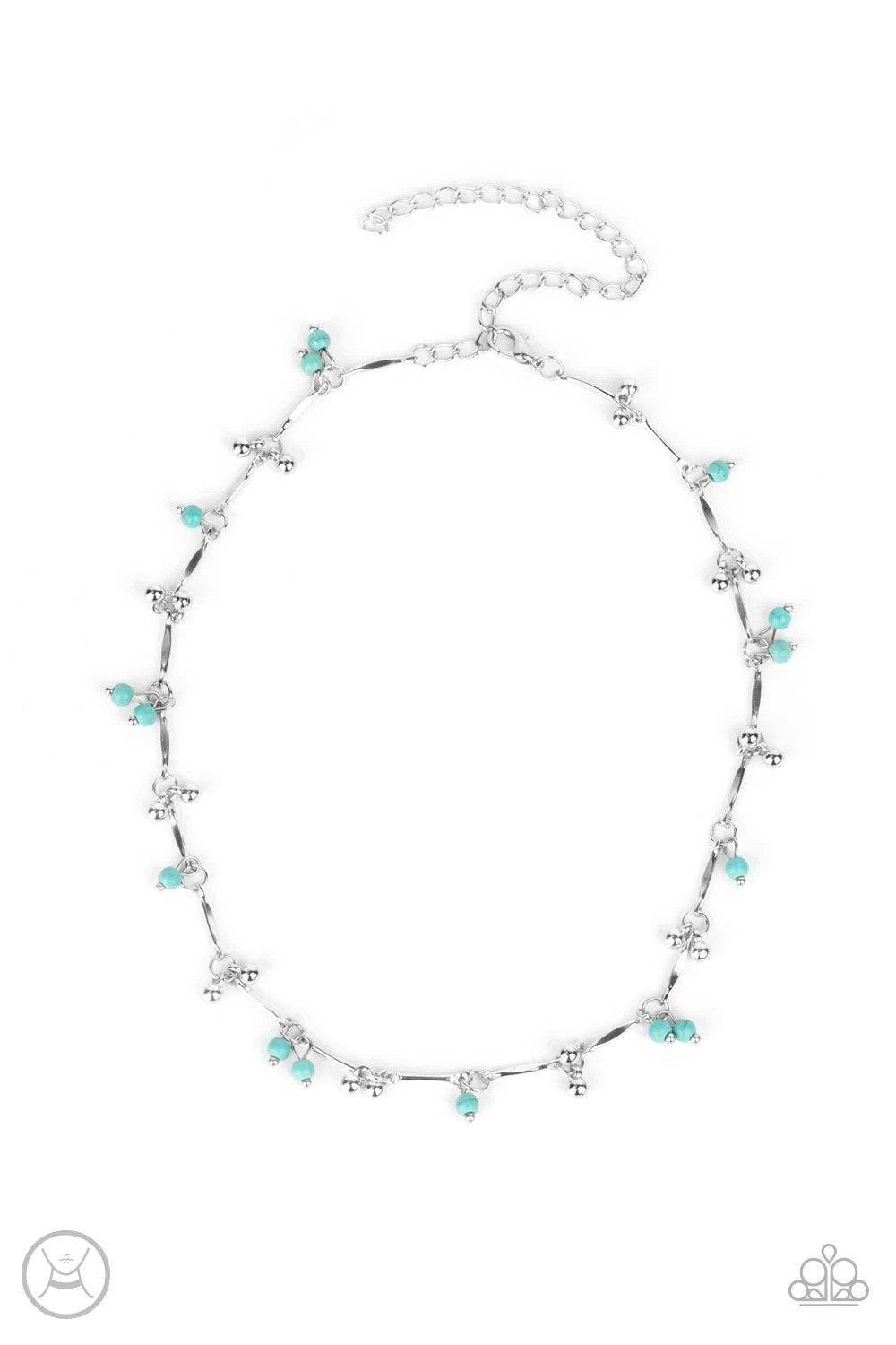 Sahara Social Blue Choker Necklace - Paparazzi Accessories- lightbox - CarasShop.com - $5 Jewelry by Cara Jewels