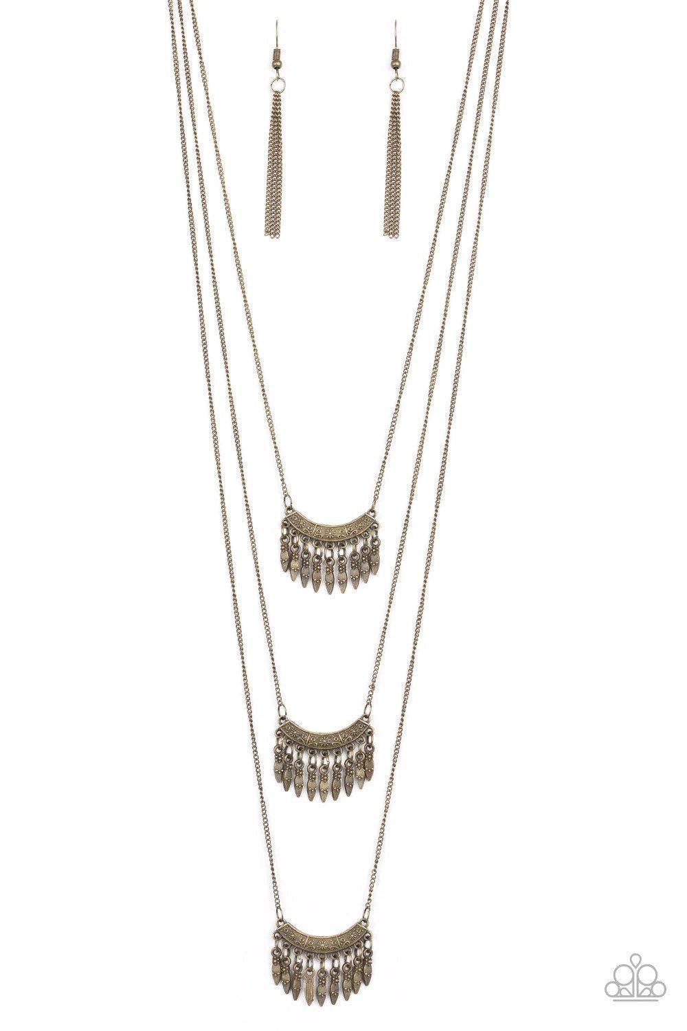 Seasonal Charm Brass Necklace - Paparazzi Accessories- lightbox - CarasShop.com - $5 Jewelry by Cara Jewels