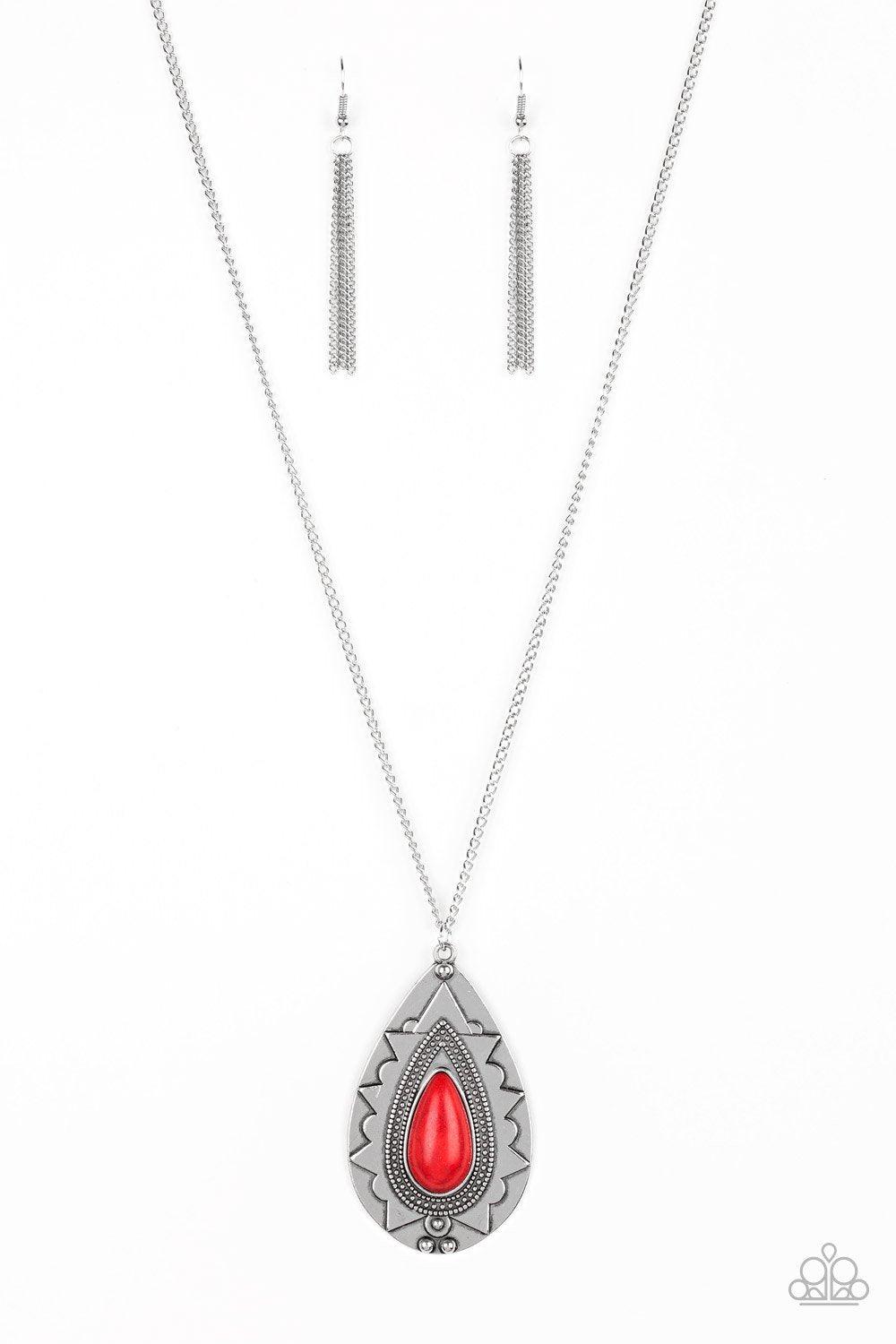 Sedona Solstice Red Stone Necklace - Paparazzi Accessories- lightbox - CarasShop.com - $5 Jewelry by Cara Jewels