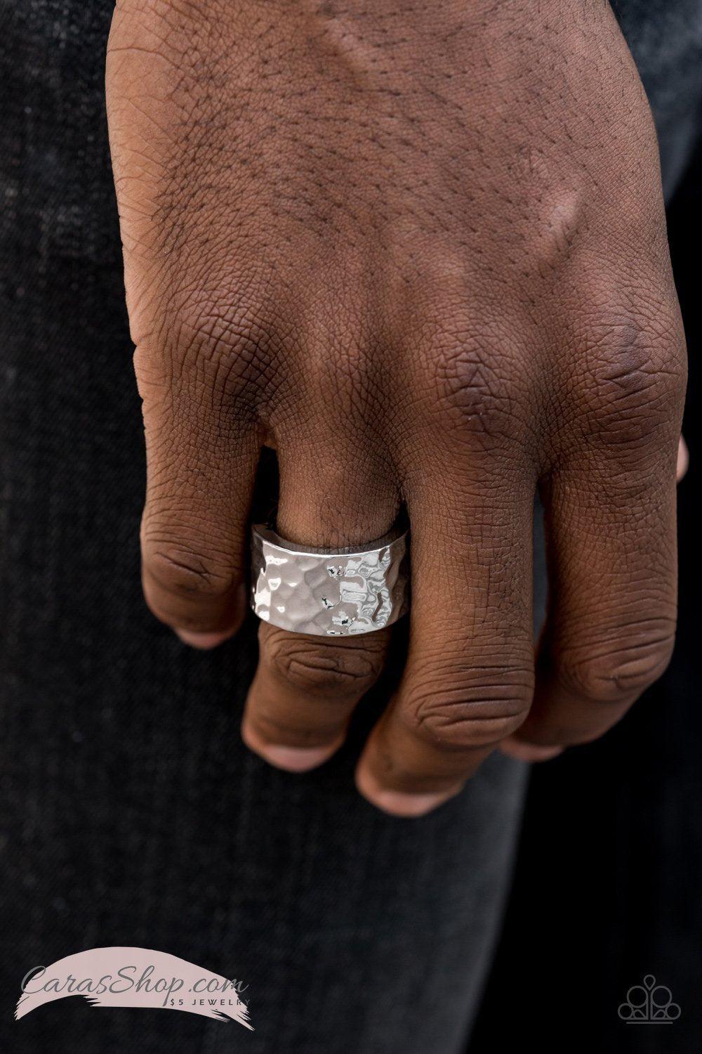Self-Made Man Men&#39;s Silver Ring - Paparazzi Accessories-CarasShop.com - $5 Jewelry by Cara Jewels