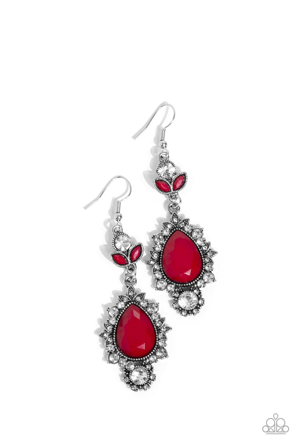 SELFIE-Esteem Red Earrings - Paparazzi Accessories- lightbox - CarasShop.com - $5 Jewelry by Cara Jewels