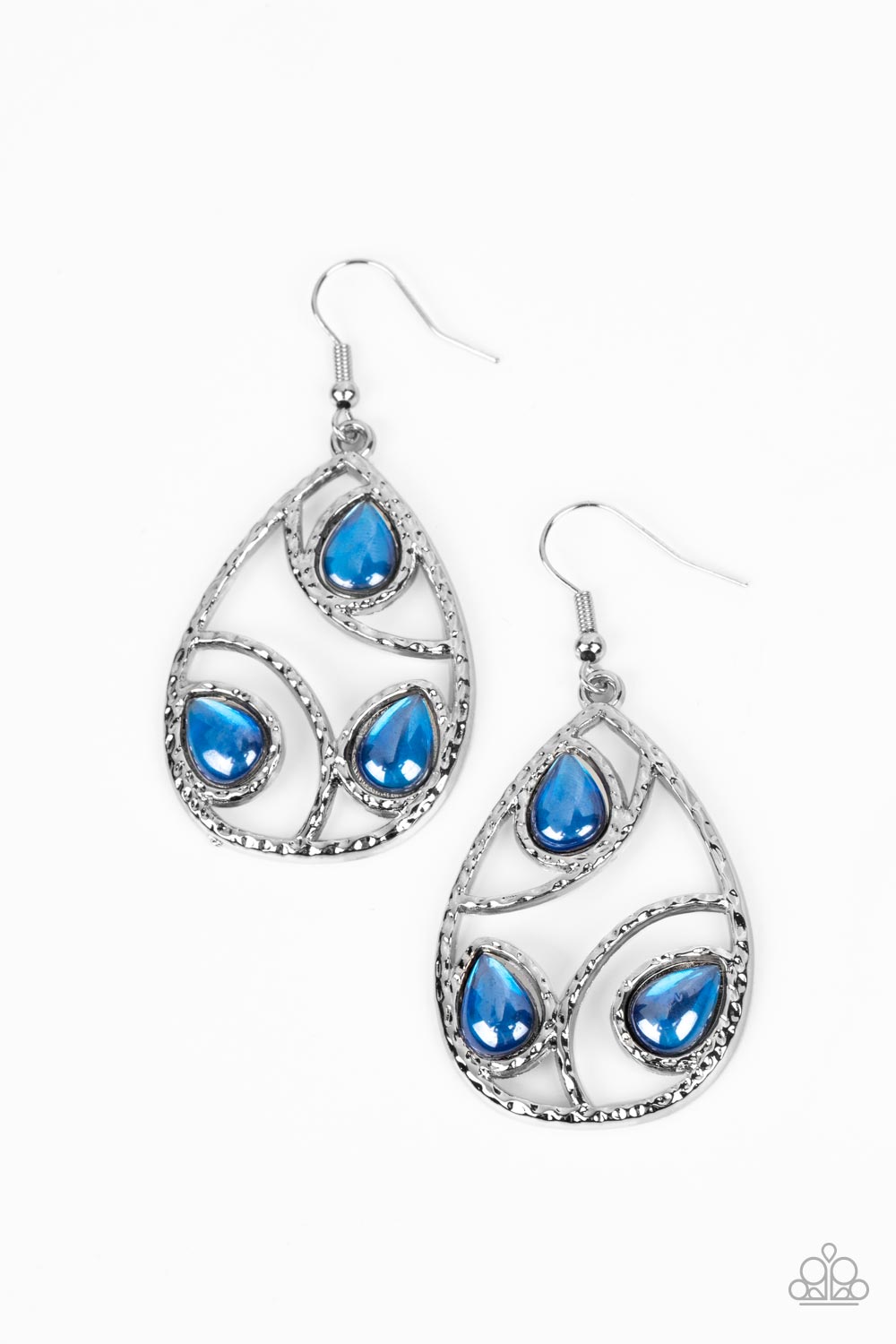 Send the BRIGHT Message Blue Earrings - Paparazzi Accessories- lightbox - CarasShop.com - $5 Jewelry by Cara Jewels