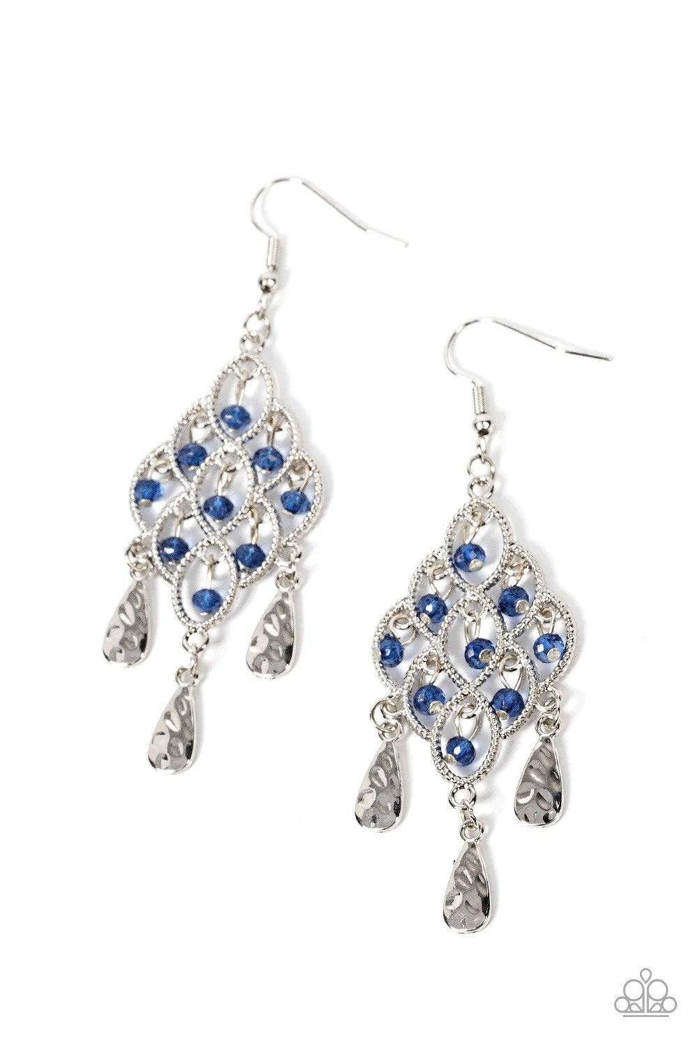 Sentimental Shimmer Blue Earrings - Paparazzi Accessories- lightbox - CarasShop.com - $5 Jewelry by Cara Jewels