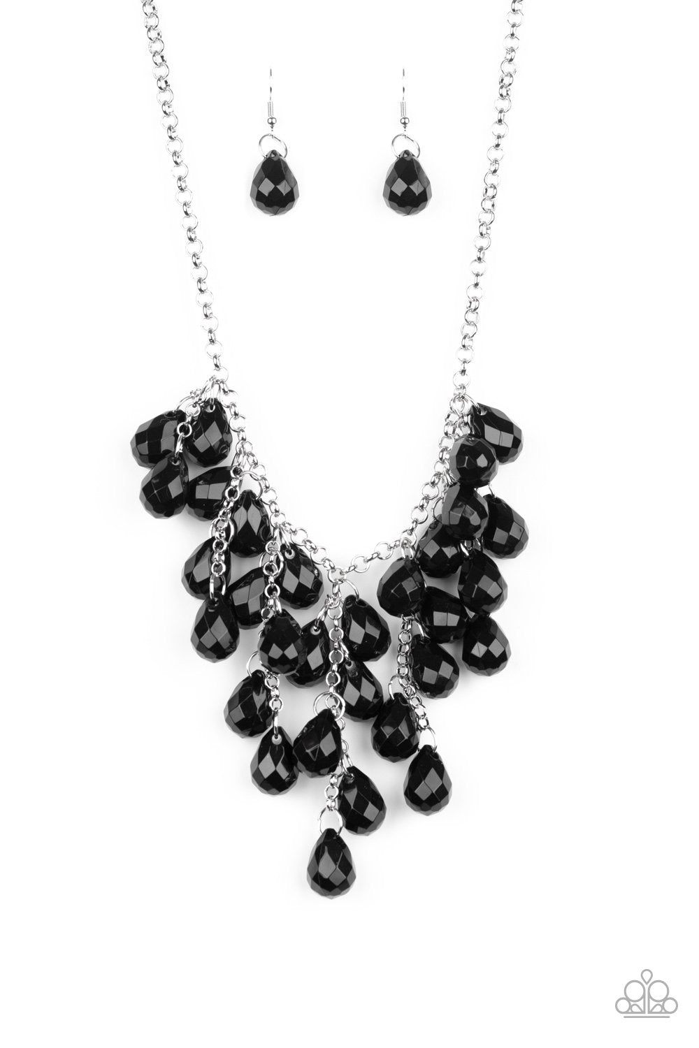 Serenely Scattered Black Necklace - Paparazzi Accessories-CarasShop.com - $5 Jewelry by Cara Jewels