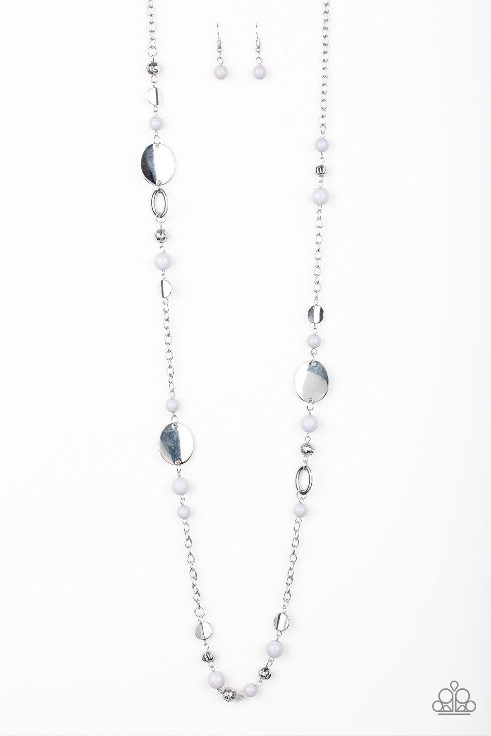Serenely Springtime Silver Necklace - Paparazzi Accessories - lightbox -CarasShop.com - $5 Jewelry by Cara Jewels