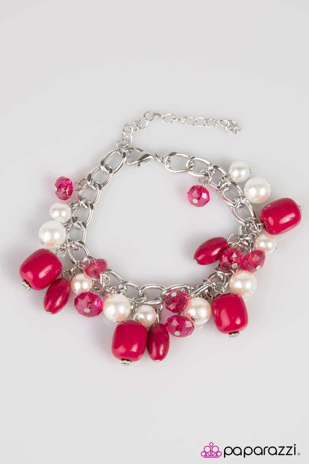 She Walks In BEVY Pink Bracelet - Paparazzi Accessories-CarasShop.com - $5 Jewelry by Cara Jewels