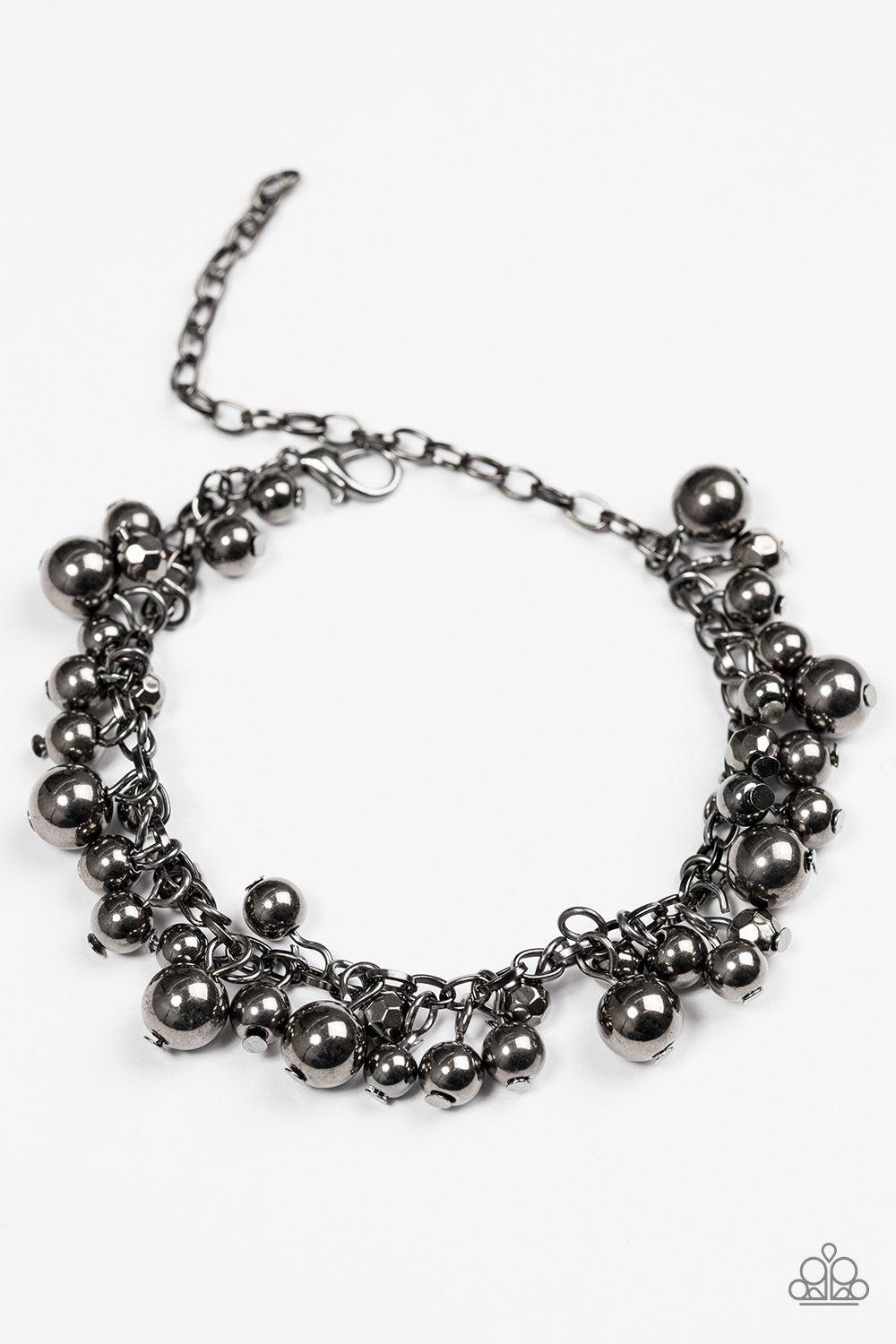 She&#39;s A Baller Gunmetal Black Bracelet - Paparazzi Accessories-CarasShop.com - $5 Jewelry by Cara Jewels