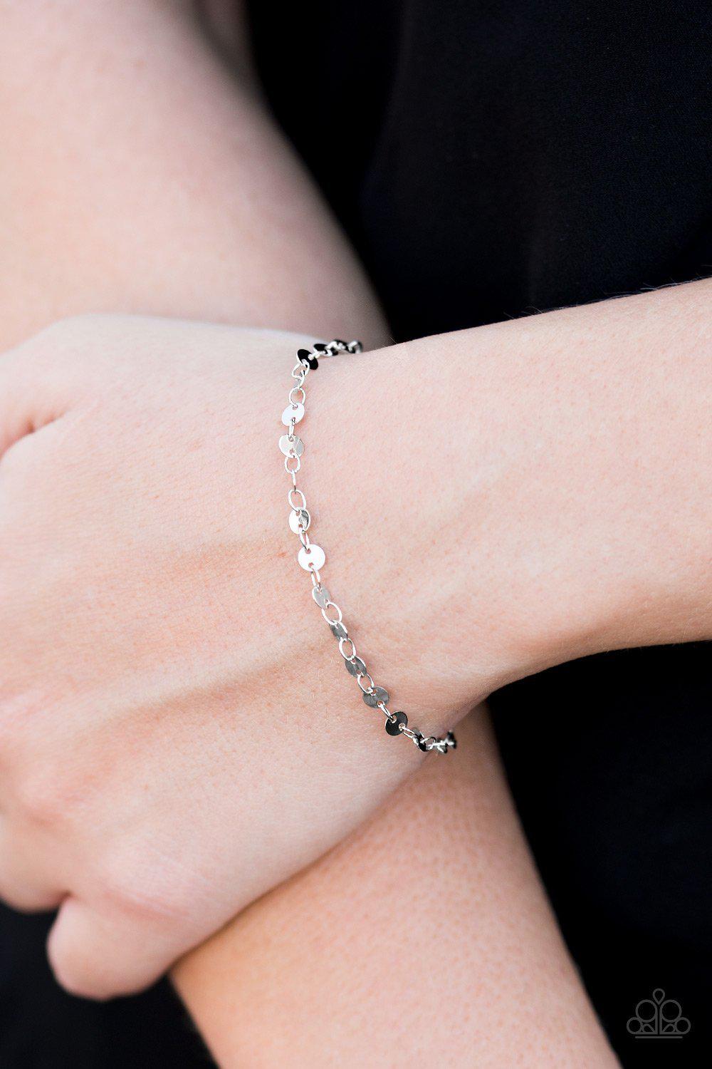 Shine On Me Silver Bracelet - Paparazzi Accessories-CarasShop.com - $5 Jewelry by Cara Jewels
