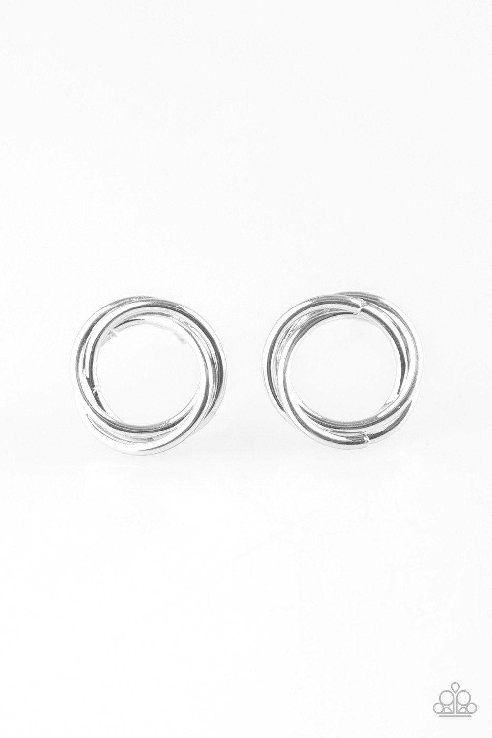 Simple Radiance Silver Post Earrings - Paparazzi Accessories-CarasShop.com - $5 Jewelry by Cara Jewels