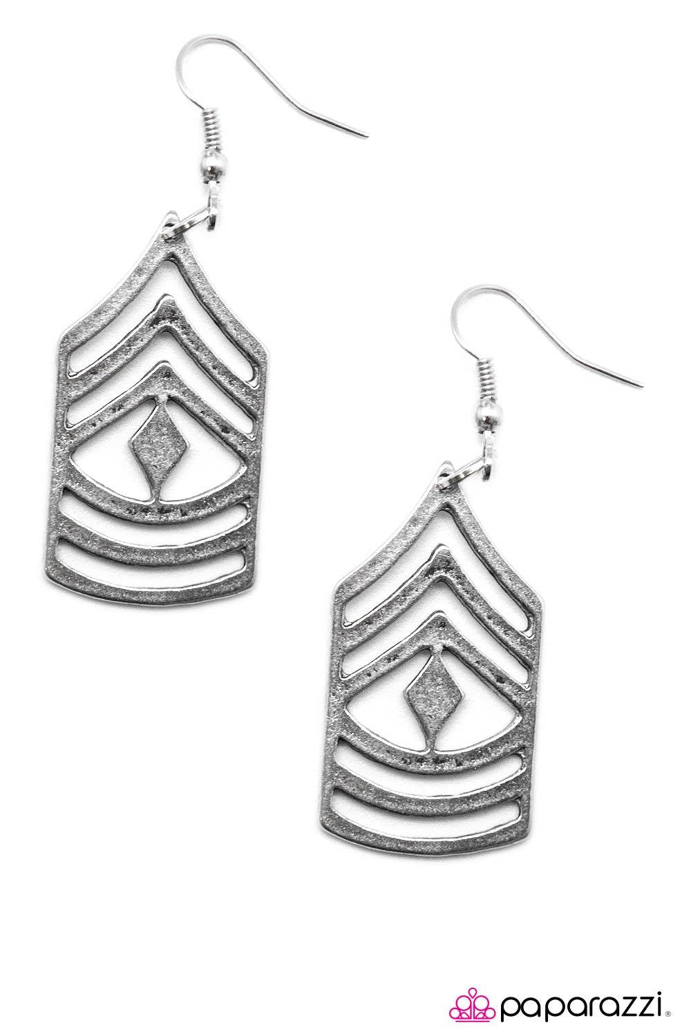 Sir Yes Sir Silver Earrings - Paparazzi Accessories-CarasShop.com - $5 Jewelry by Cara Jewels
