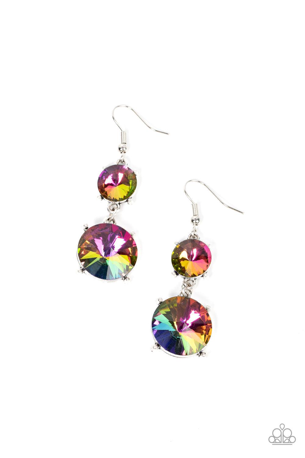 Sizzling Showcase Multi &quot;Oil Spill&quot; Earrings - Paparazzi Accessories- lightbox - CarasShop.com - $5 Jewelry by Cara Jewels