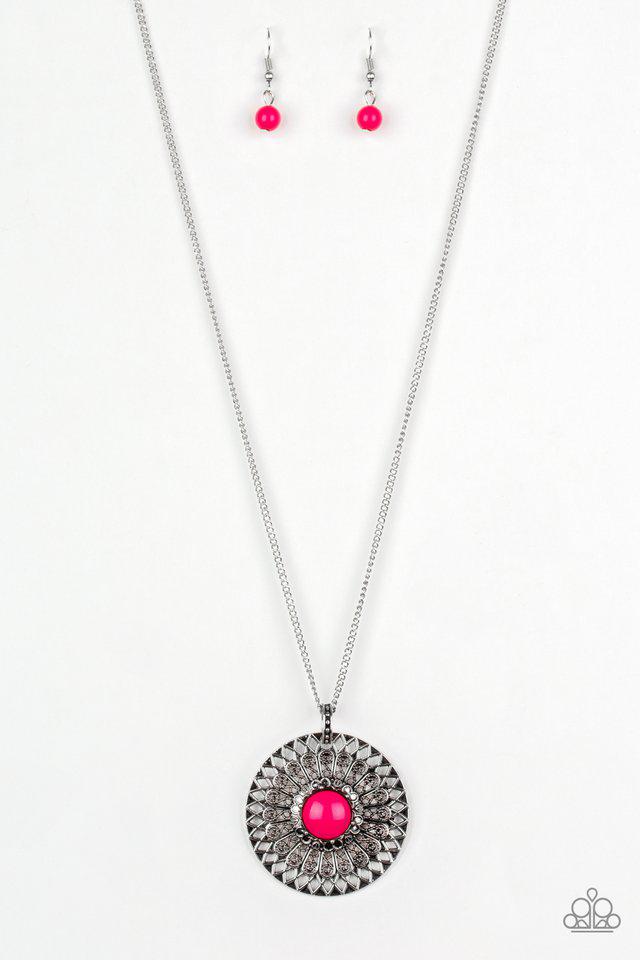 So Solar Pink Necklace - Paparazzi Accessories- lightbox - CarasShop.com - $5 Jewelry by Cara Jewels