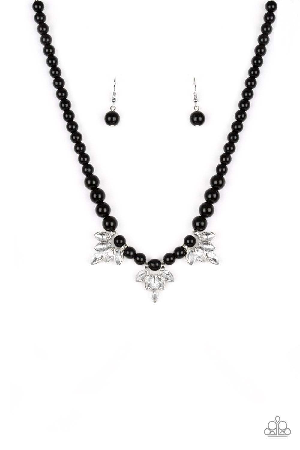 Society Socialite Black Pearl Necklace - Paparazzi Accessories-CarasShop.com - $5 Jewelry by Cara Jewels