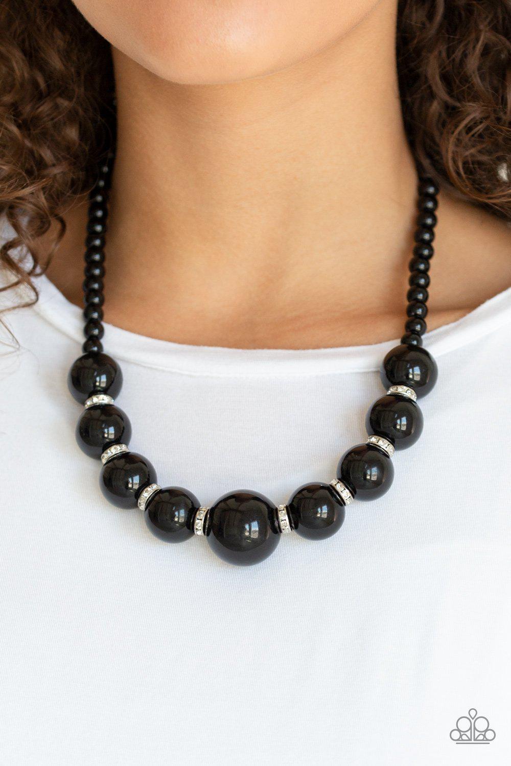 SoHo Socialite Black Necklace - Paparazzi Accessories - model -CarasShop.com - $5 Jewelry by Cara Jewels