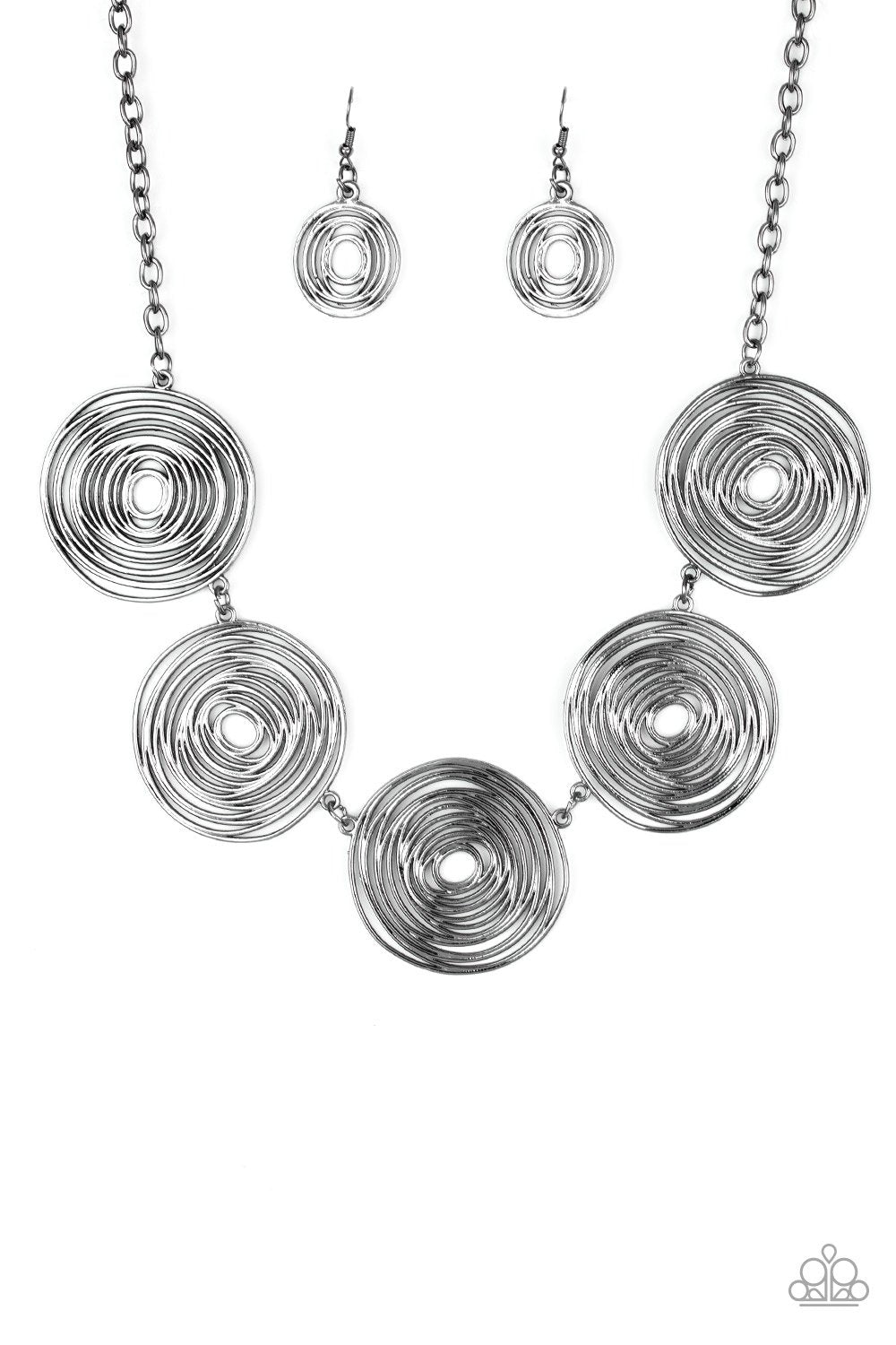 Sol-mates Gunmetal Black Necklace - Paparazzi Accessories-CarasShop.com - $5 Jewelry by Cara Jewels