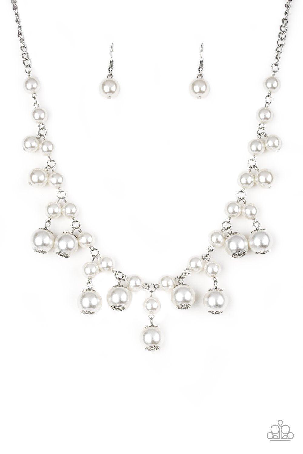 Soon To Be Mrs. White Pearl Necklace - Paparazzi Accessories - lightbox -CarasShop.com - $5 Jewelry by Cara Jewels