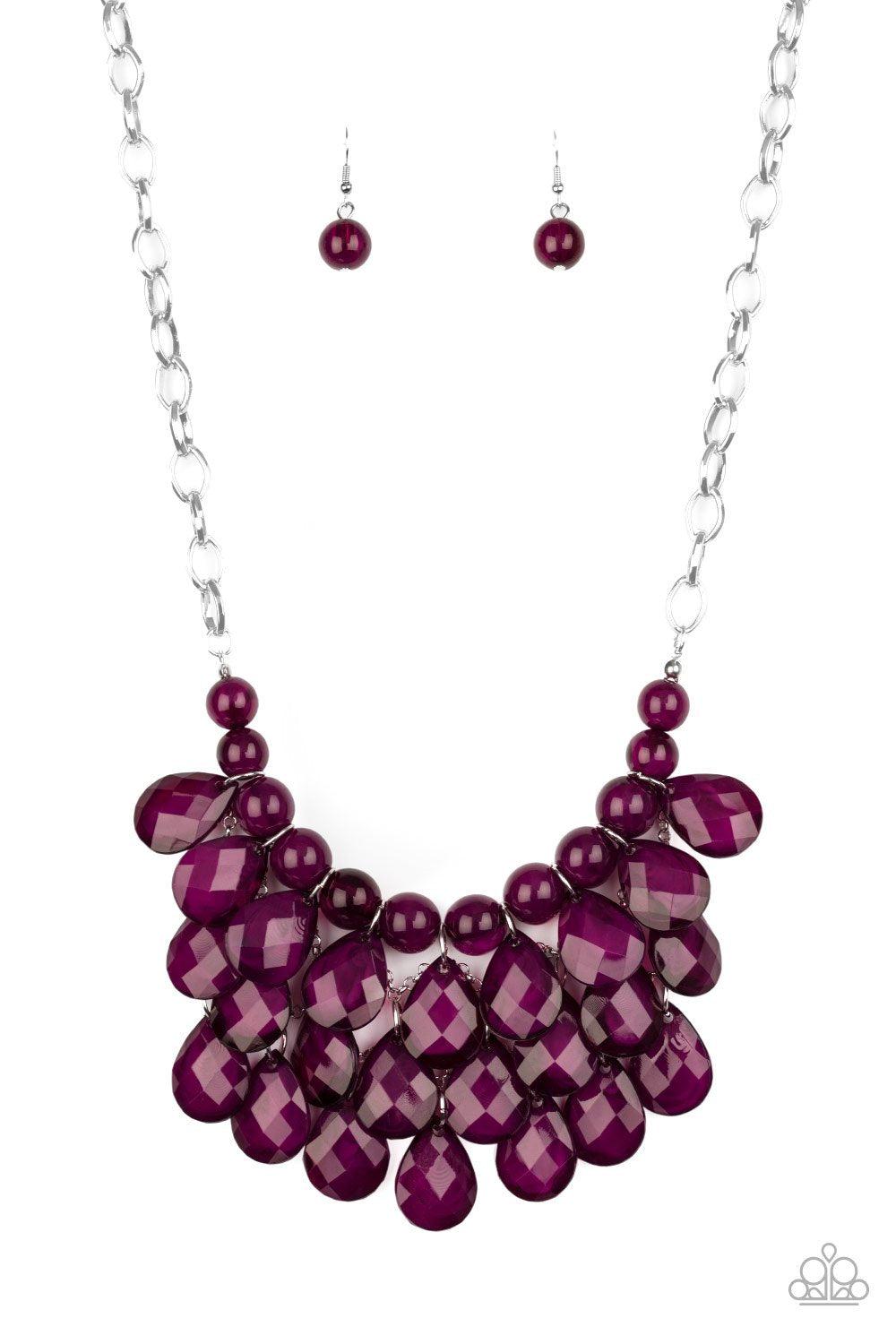Sorry To Burst Your Bubble Purple Necklace - Paparazzi Accessories Convention Exclusive-CarasShop.com - $5 Jewelry by Cara Jewels