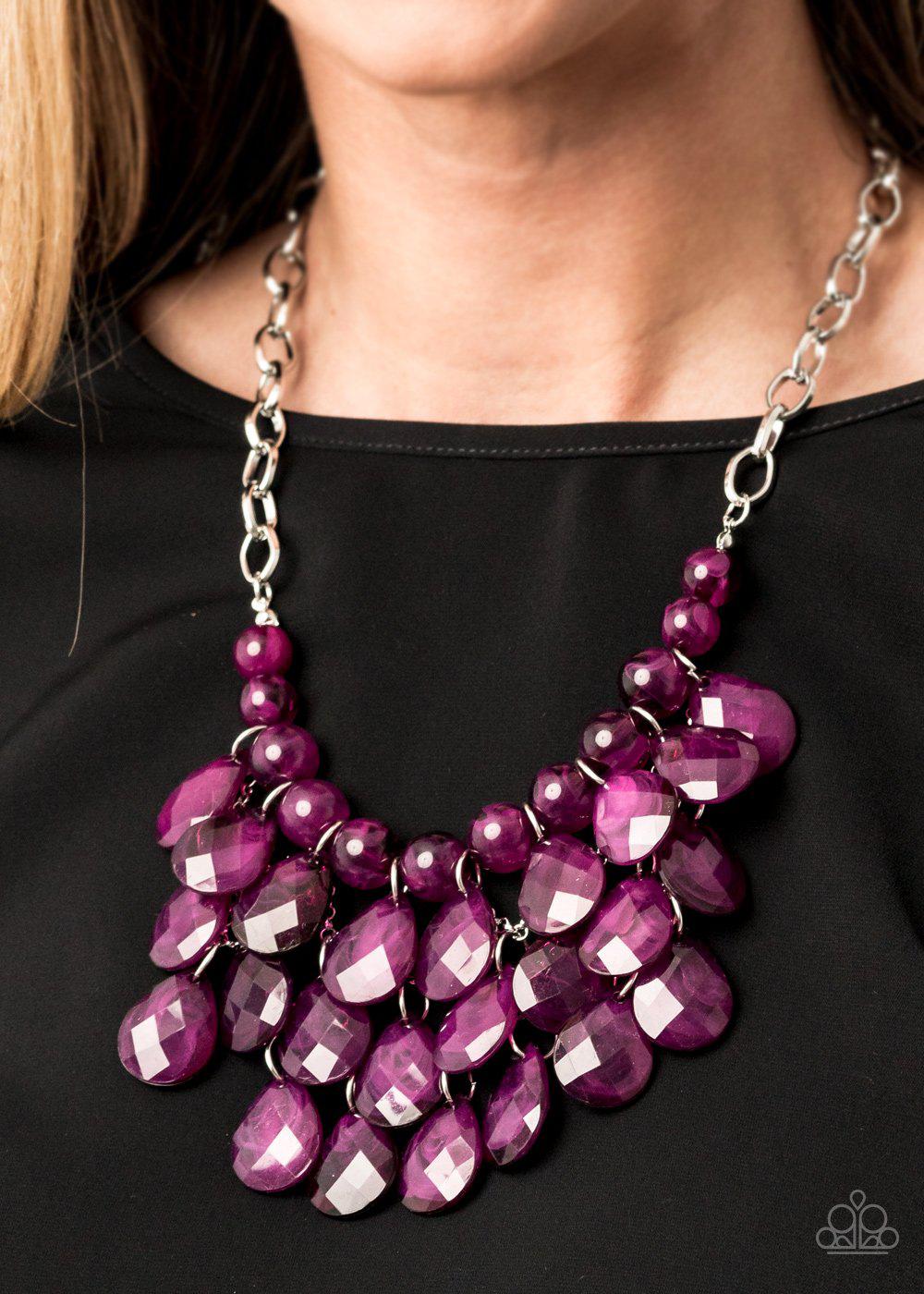 Sorry To Burst Your Bubble Purple Necklace - Paparazzi Accessories Convention Exclusive-CarasShop.com - $5 Jewelry by Cara Jewels