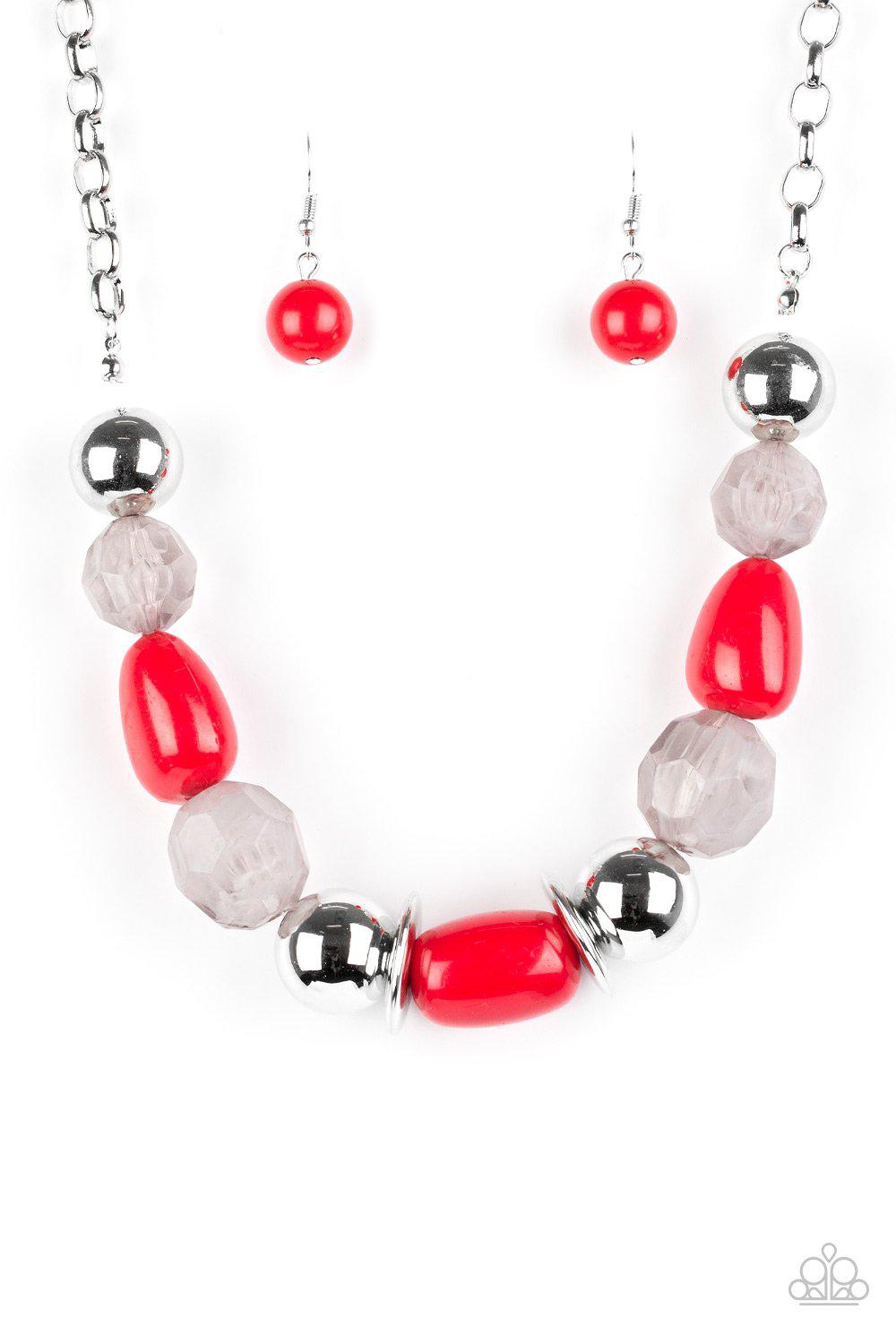 South Shore Sensation Red Necklace - Paparazzi Accessories-CarasShop.com - $5 Jewelry by Cara Jewels