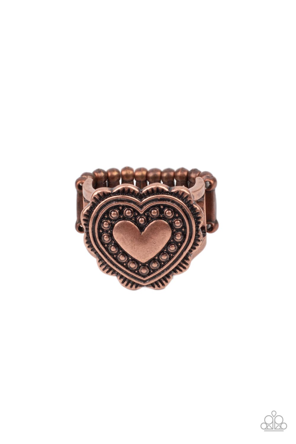 Southern Soulmate Copper Heart Ring - Paparazzi Accessories- lightbox - CarasShop.com - $5 Jewelry by Cara Jewels