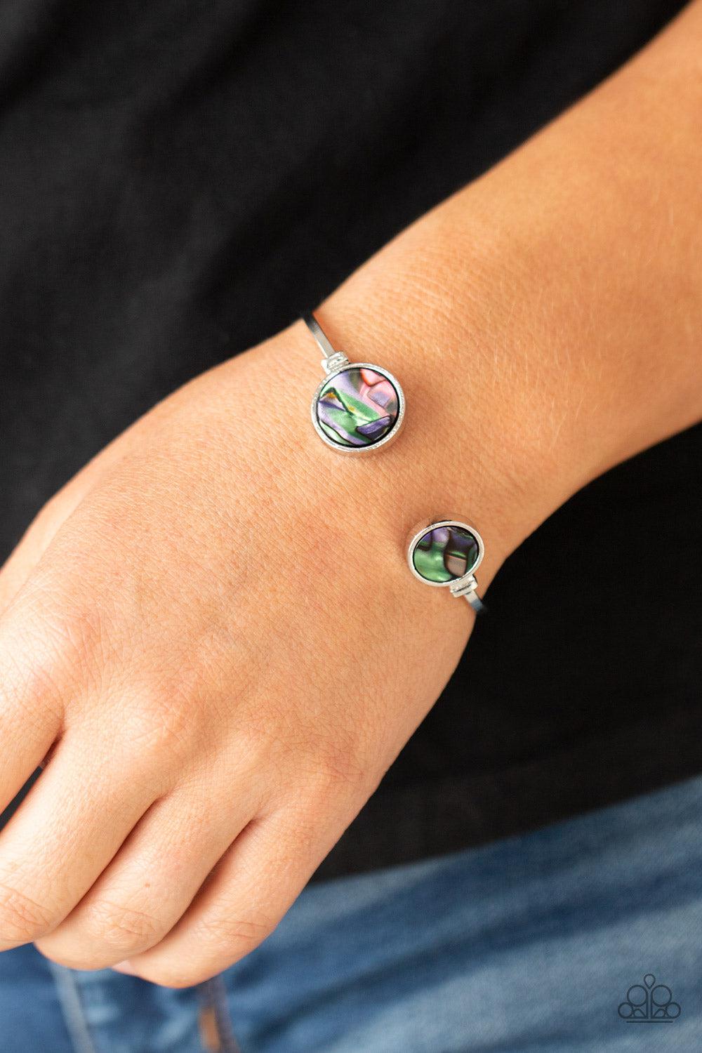 Space Oracle Multi Cuff Bracelet - Paparazzi Accessories-on model - CarasShop.com - $5 Jewelry by Cara Jewels