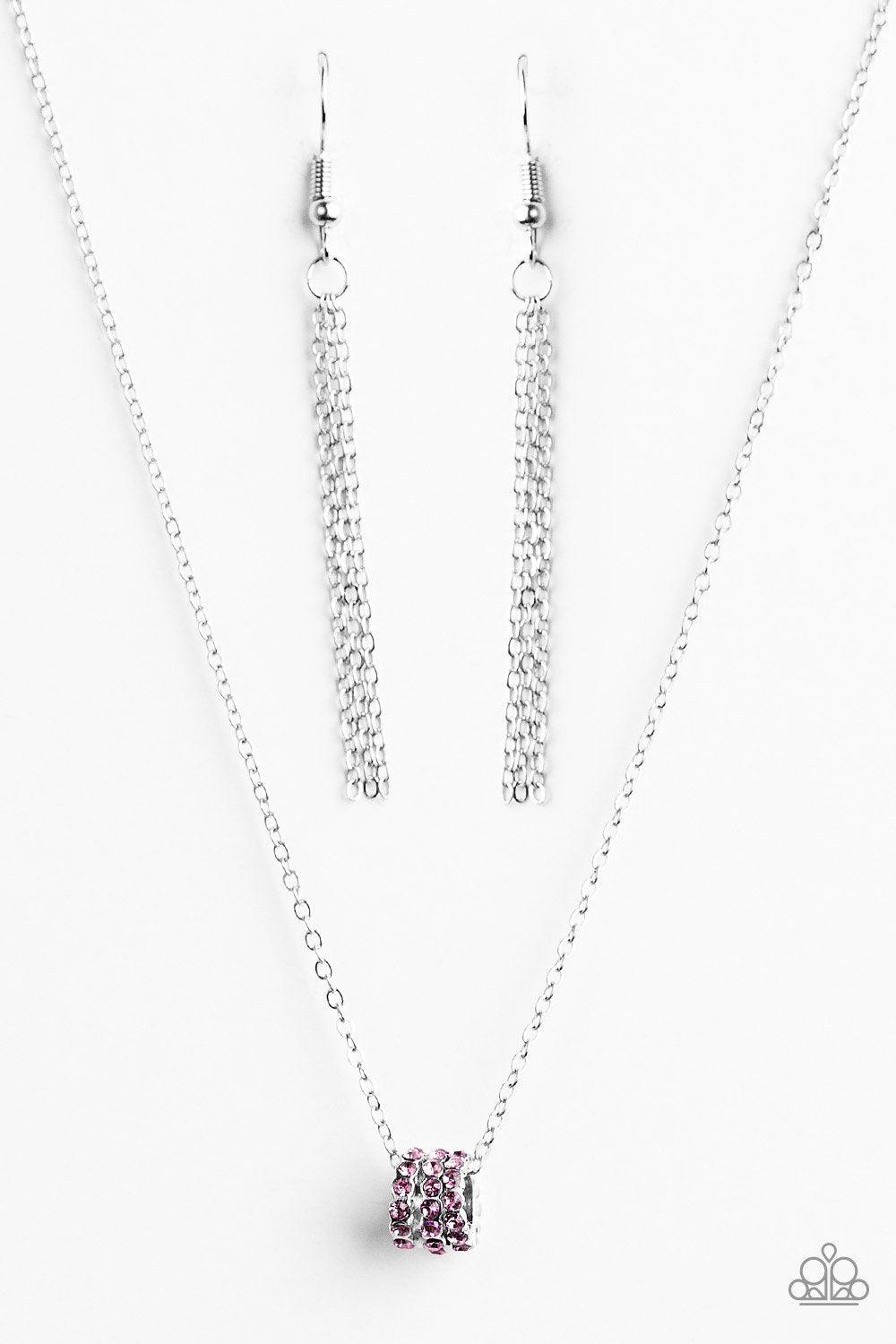 Sparkle Etiquette Silver and Purple Gem Necklace - Paparazzi Accessories-CarasShop.com - $5 Jewelry by Cara Jewels