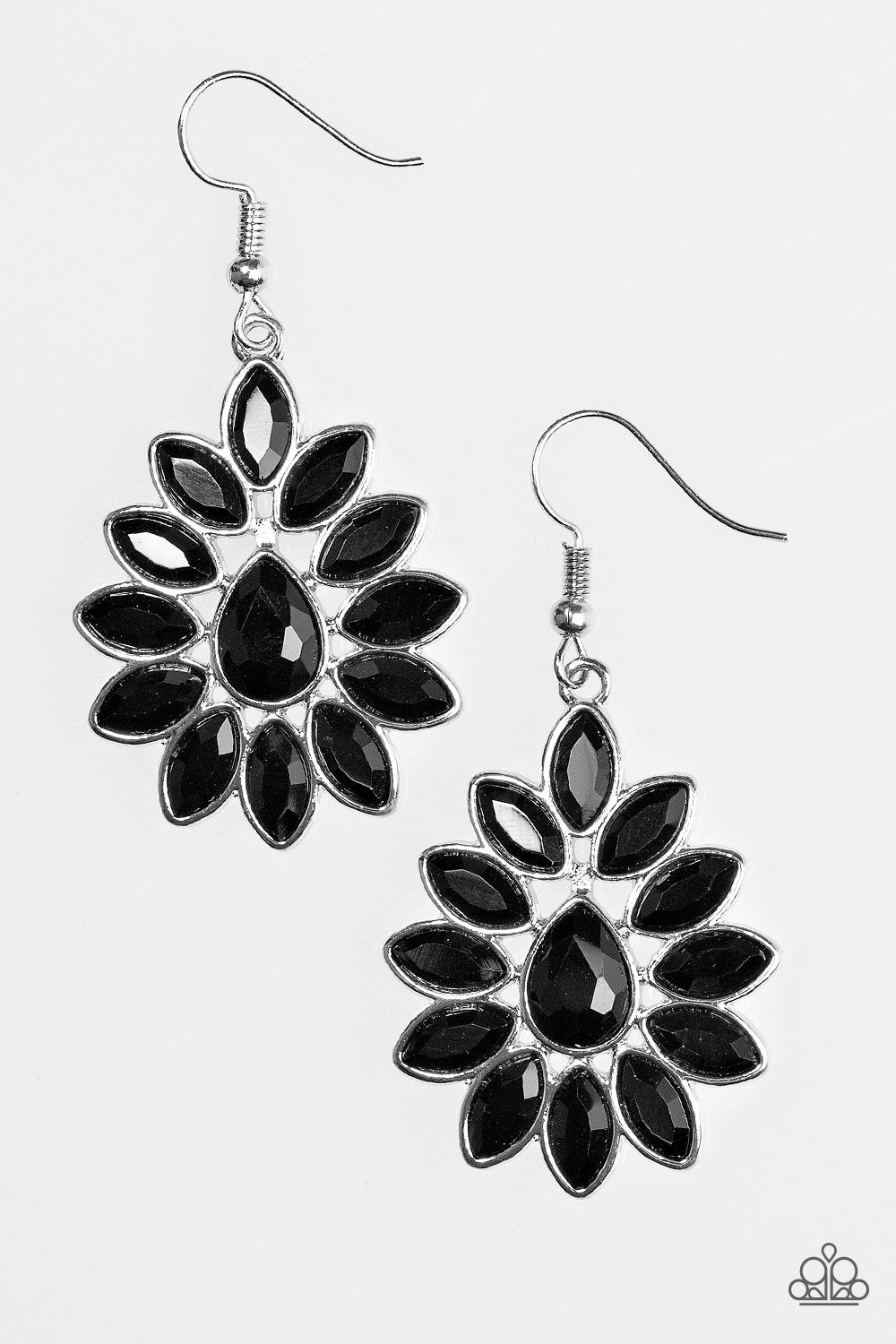 Sparkle On Command Black Rhinestone Earrings - Paparazzi Accessories - lightbox -CarasShop.com - $5 Jewelry by Cara Jewels