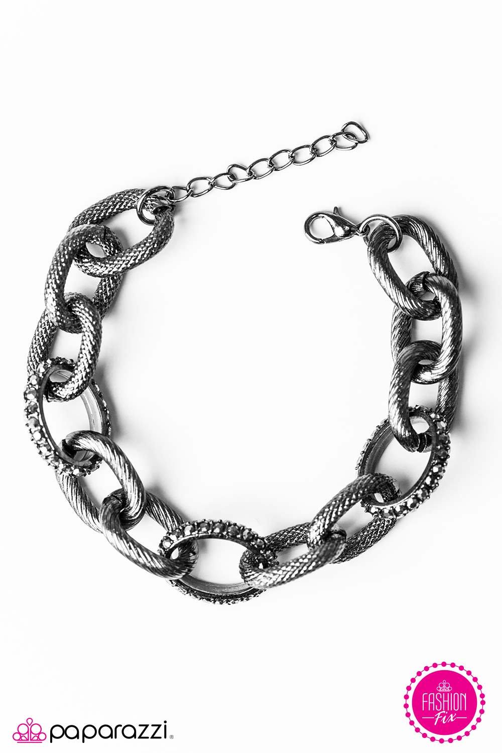 Sparkling Nights Black Bracelet - Paparazzi Accessories-CarasShop.com - $5 Jewelry by Cara Jewels