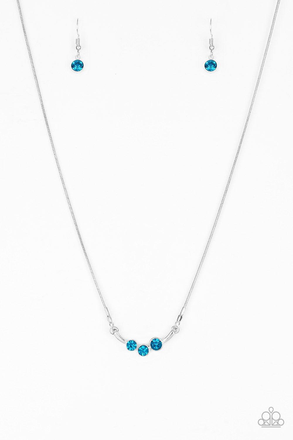 Sparkling Stargazer Blue Rhinestone Necklace - Paparazzi Accessories- lightbox - CarasShop.com - $5 Jewelry by Cara Jewels
