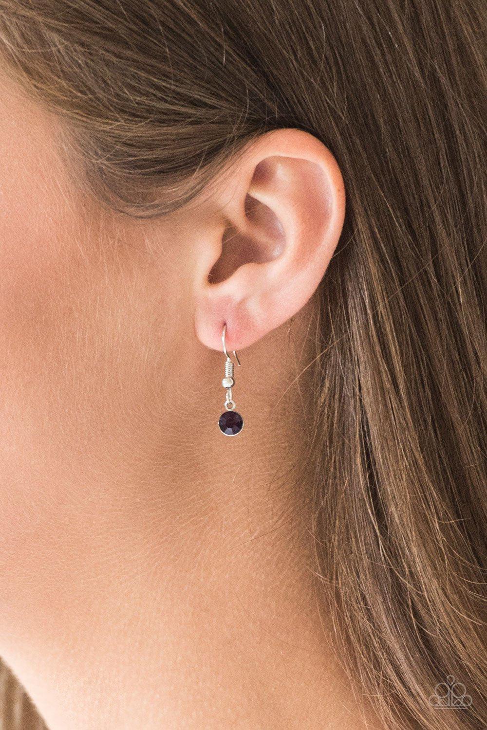 Sparkling Stargazer Purple Rhinestone Necklace - Paparazzi Accessories-CarasShop.com - $5 Jewelry by Cara Jewels