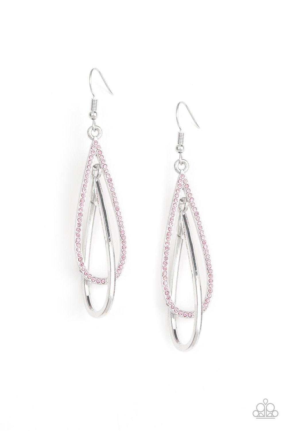 Spotlight Splendor Pink Earrings - Paparazzi Accessories-CarasShop.com - $5 Jewelry by Cara Jewels