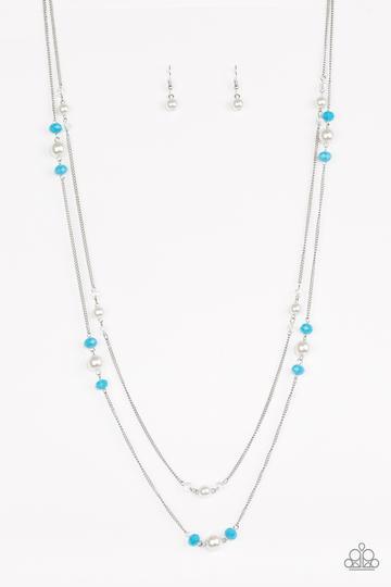 Spring Splash Blue Necklace - Paparazzi Accessories-CarasShop.com - $5 Jewelry by Cara Jewels