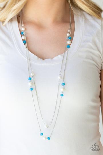 Spring Splash Blue Necklace - Paparazzi Accessories-CarasShop.com - $5 Jewelry by Cara Jewels