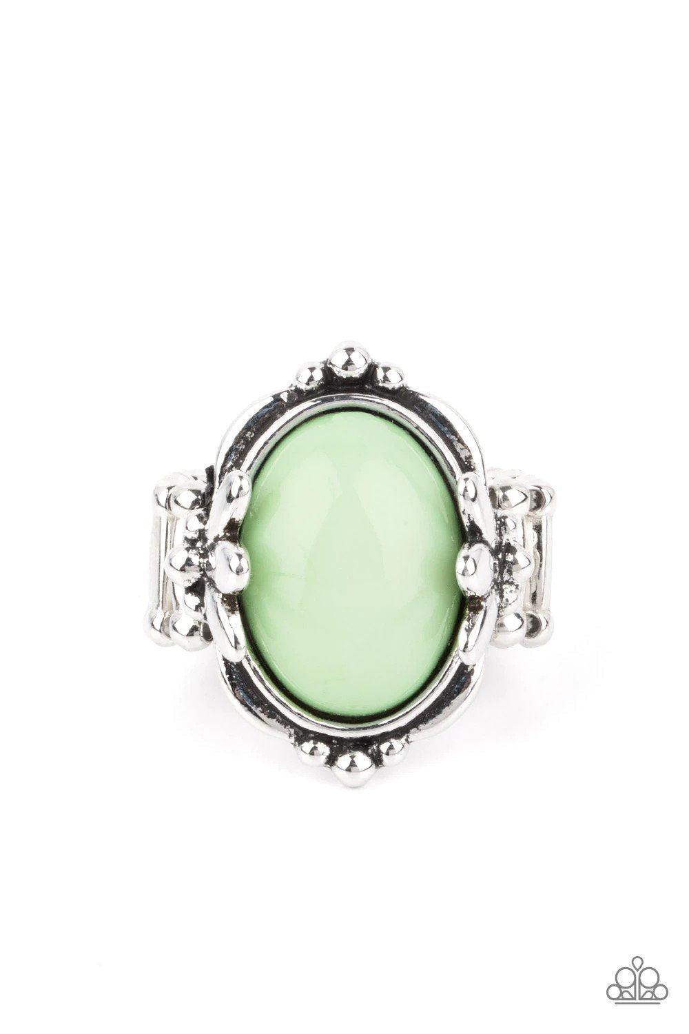 Springtime Splendor Green Ring - Paparazzi Accessories- lightbox - CarasShop.com - $5 Jewelry by Cara Jewels