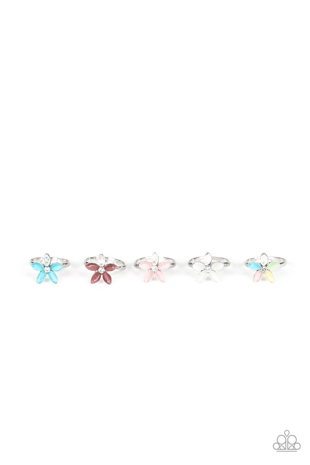 Starlet Shimmer Children&#39;s Cat&#39;s Eye Stone Flower Rings - Paparazzi Accessories-CarasShop.com - $5 Jewelry by Cara Jewels