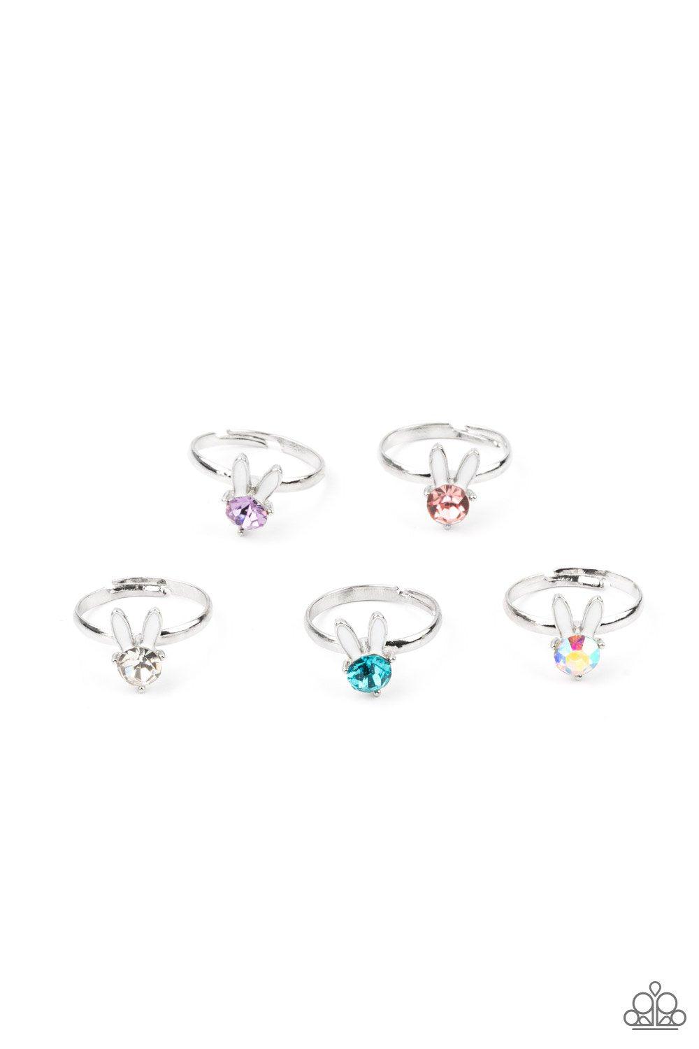 Starlet Shimmer Children&#39;s Easter Bunny Rhinestone Rings - Paparazzi Accessories (set of 5) - Full set -CarasShop.com - $5 Jewelry by Cara Jewels