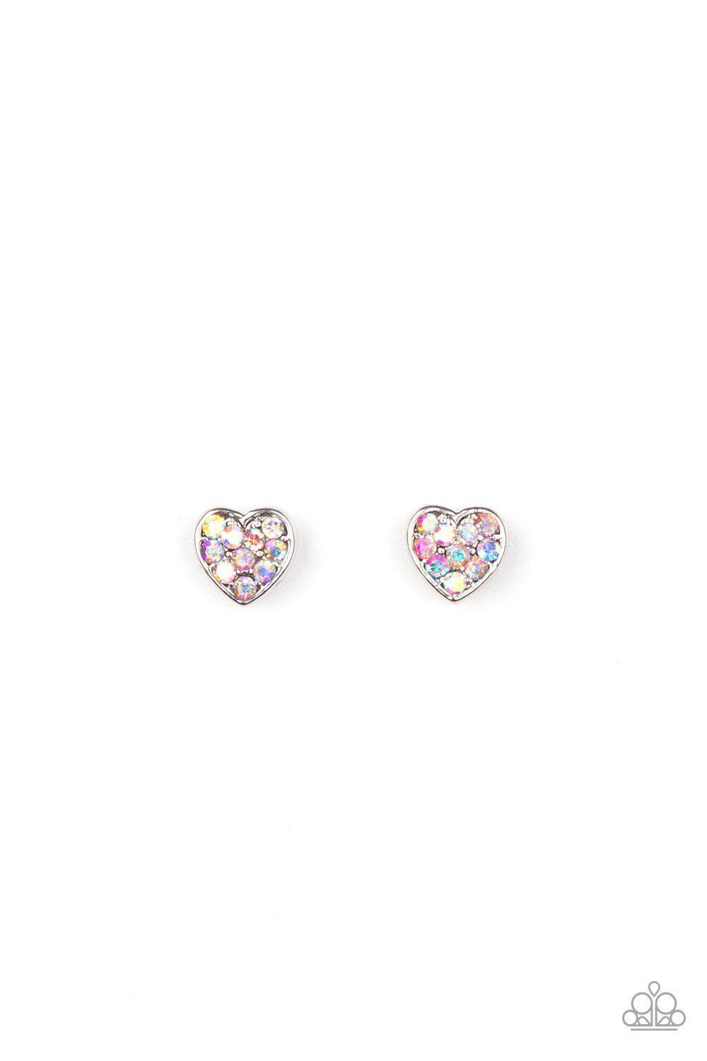 Starlet Shimmer Children&#39;s Iridescent Rhinestone Post Earrings v2 - Paparazzi Accessories (set of 10 pairs)-CarasShop.com - $5 Jewelry by Cara Jewels