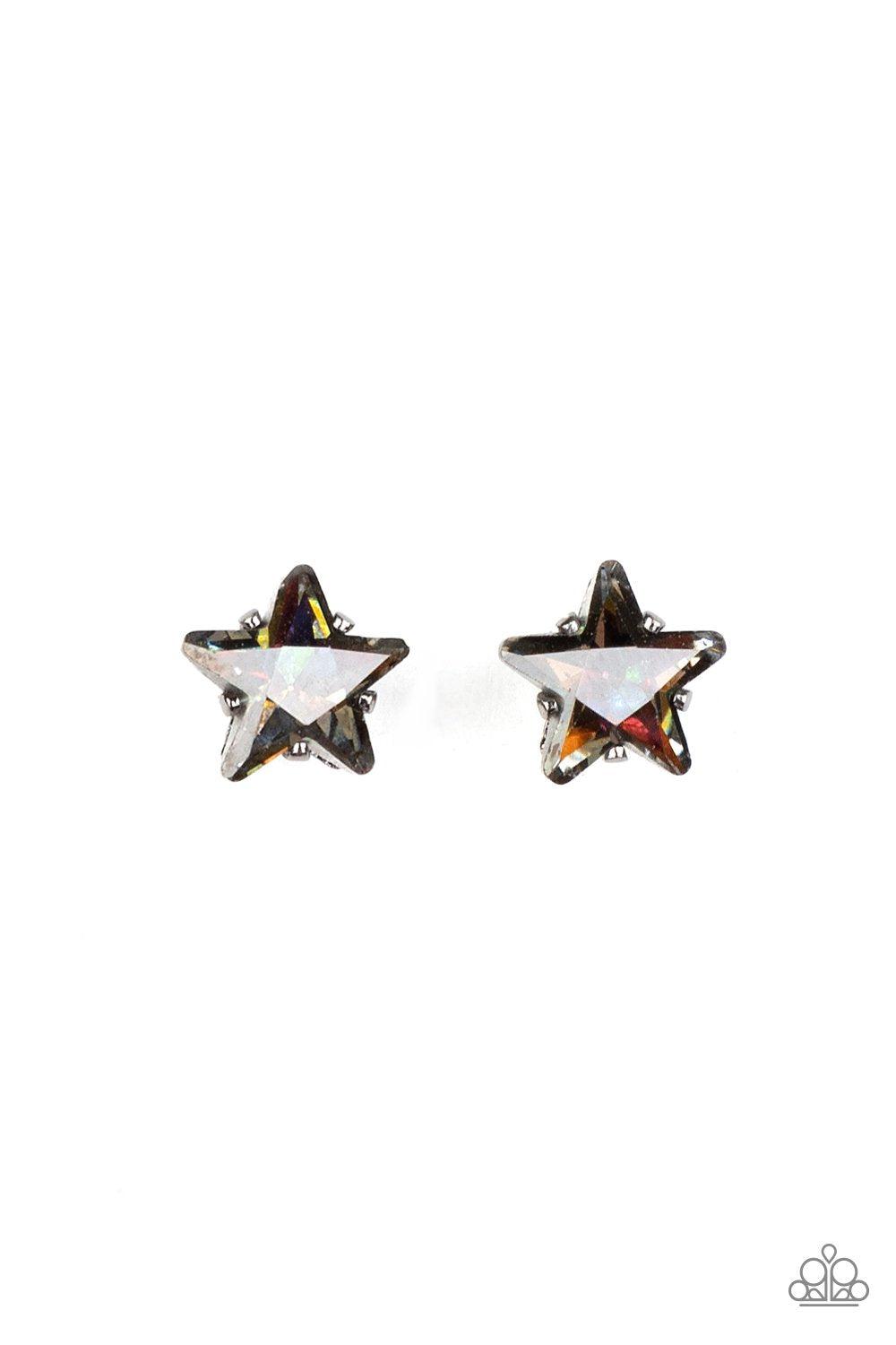 Starlet Shimmer Children&#39;s &quot;Oil Spill&quot; Rhinestone Post Earrings v2 - Paparazzi Accessories (set of 5 pairs) - lightbox -CarasShop.com - $5 Jewelry by Cara Jewels