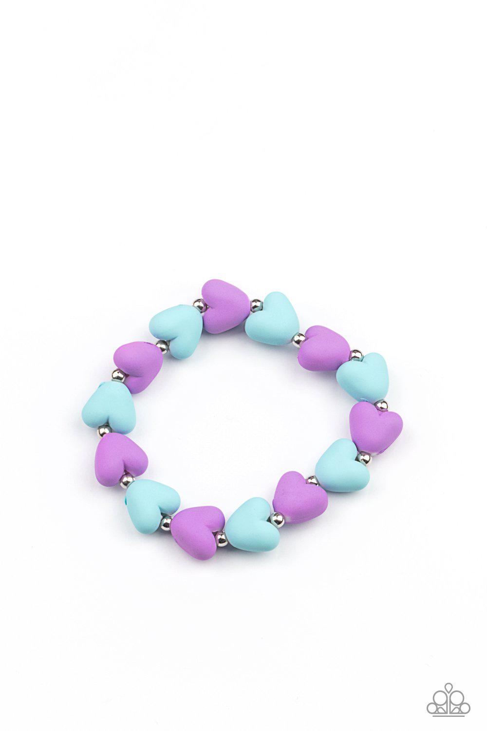 Starlet Shimmer Children&#39;s Pastel Heart Bracelets - Paparazzi Accessories (set of 5)- lightbox - CarasShop.com - $5 Jewelry by Cara Jewels
