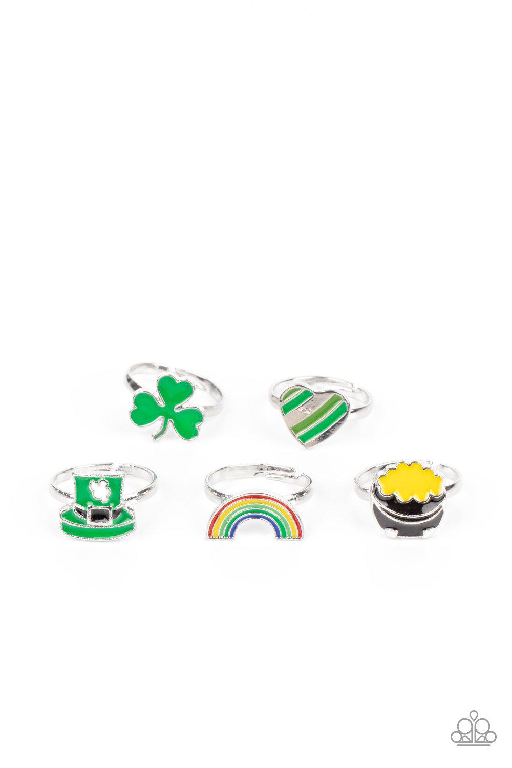 Starlet Shimmer Children's St. Patrick's Day Rings - Paparazzi Accessories (set of 5) - Full set -CarasShop.com - $5 Jewelry by Cara Jewels