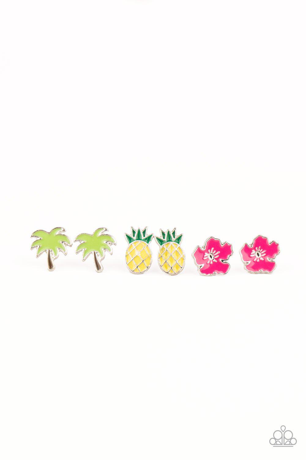 Starlet Shimmer Children&#39;s Tropical Theme Post Earrings - Paparazzi Accessories (set of 5)-CarasShop.com - $5 Jewelry by Cara Jewels
