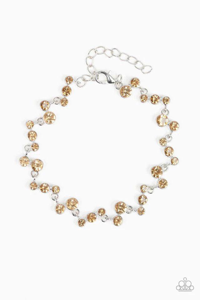 Starlit Stunner Brown Rhinestone Bracelet - Paparazzi Accessories- lightbox - CarasShop.com - $5 Jewelry by Cara Jewels