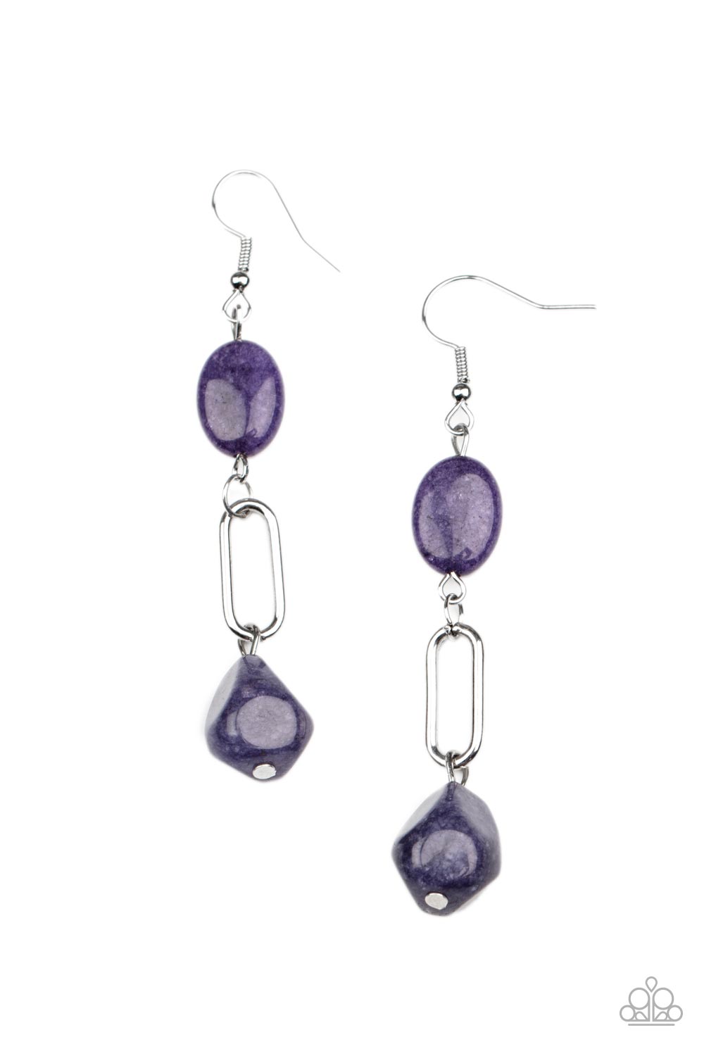 Stone Apothecary Purple Amethyst Stone Earrings - Paparazzi Accessories- lightbox - CarasShop.com - $5 Jewelry by Cara Jewels