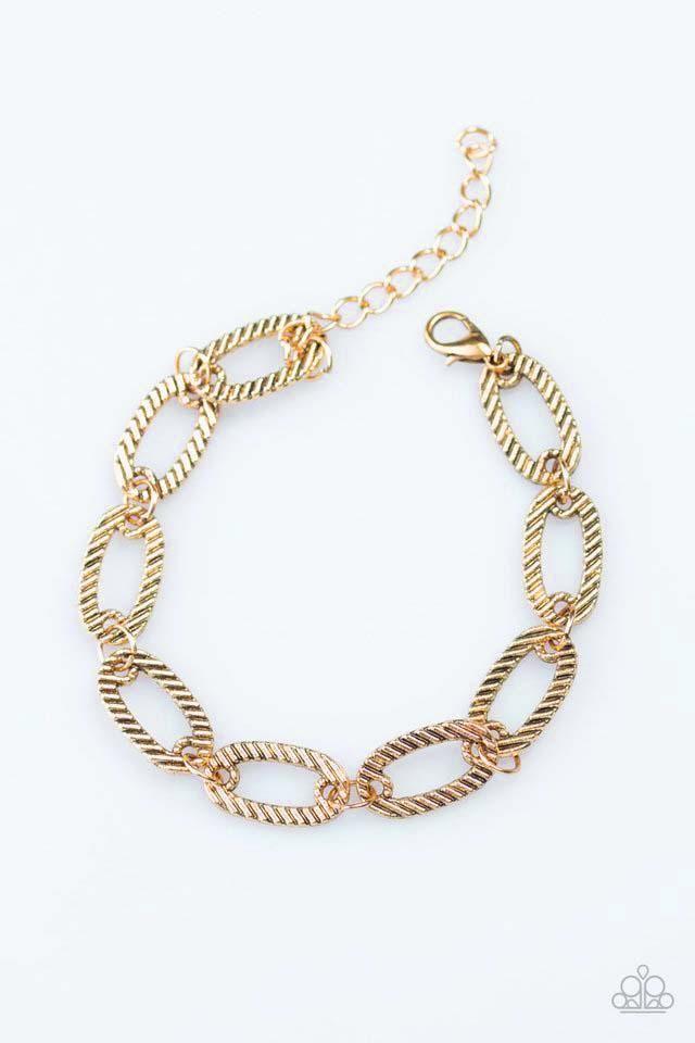 Street Style Gold Chain Bracelet - Paparazzi Accessories-CarasShop.com - $5 Jewelry by Cara Jewels